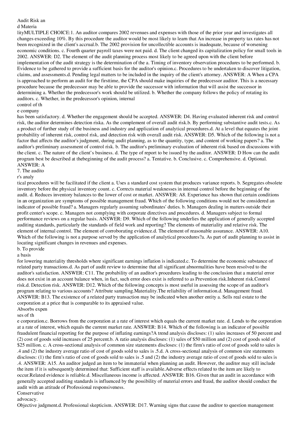 Preview image of Audit risk document